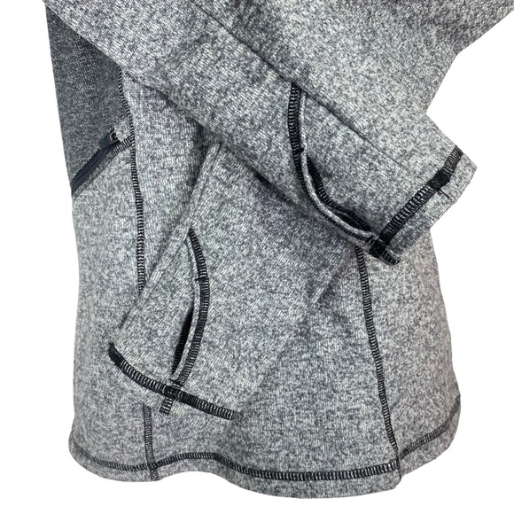 Athleta Pull Over Half Zip Womens Size S Olompali Gray Thumbholes Heathered Top - Picture 7 of 14